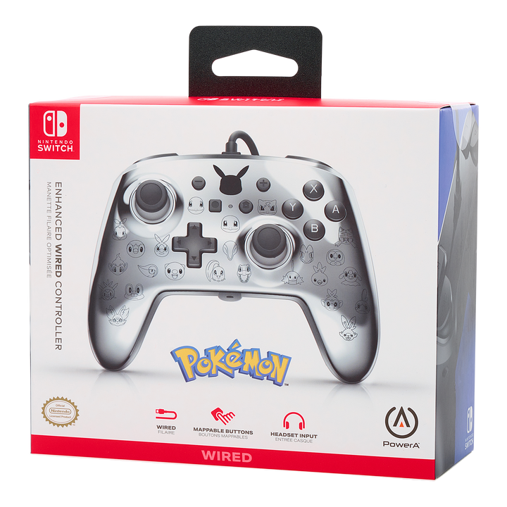 Enhanced Wired Controller for Nintendo Switch - Pikachu Black & Silver - PowerA | ACCO Brands Australia Pty Limited