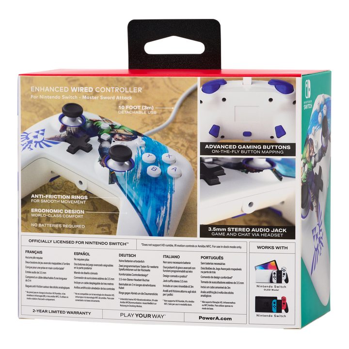 Enhanced Wired Controller for Nintendo Switch - Master Sword Attack - PowerA | ACCO Brands Australia Pty Limited