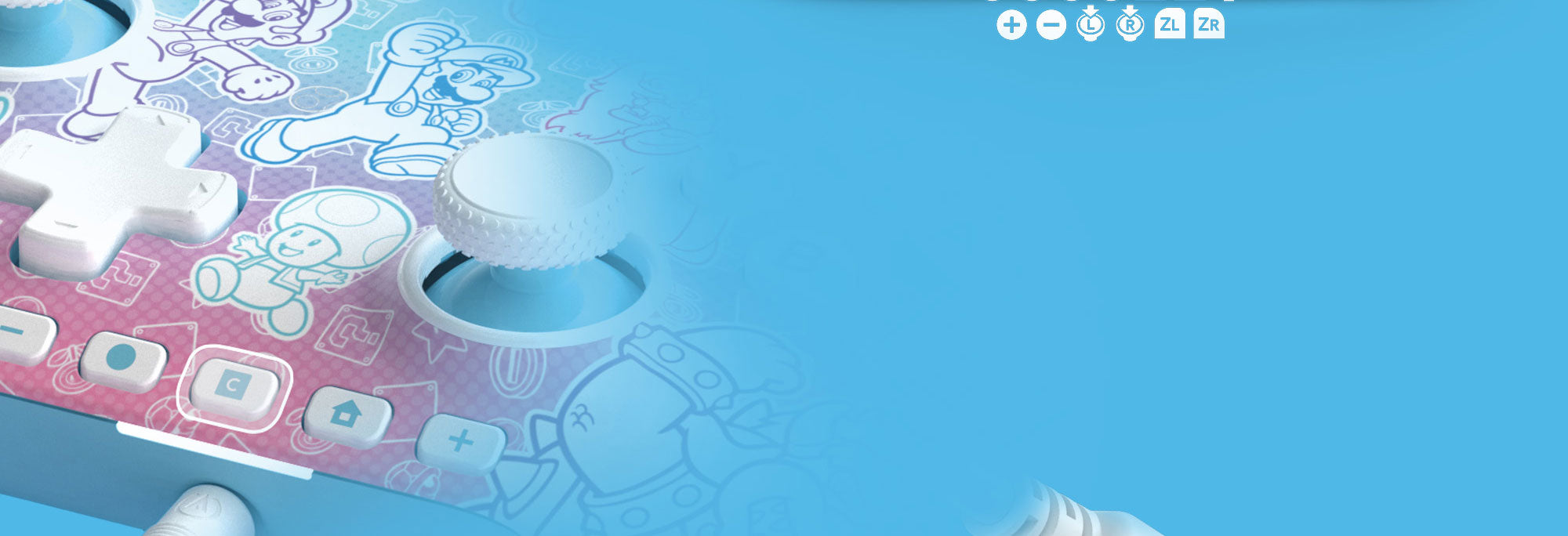 בקר חוטי Advantage עבור Mushroom Kingdom - Nintendo Switch 2 מבית PowerA