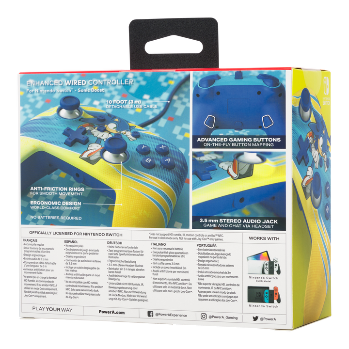 Enhanced Wired Controller for Nintendo Switch - Sonic Boost - PowerA | ACCO Brands Australia Pty Limited