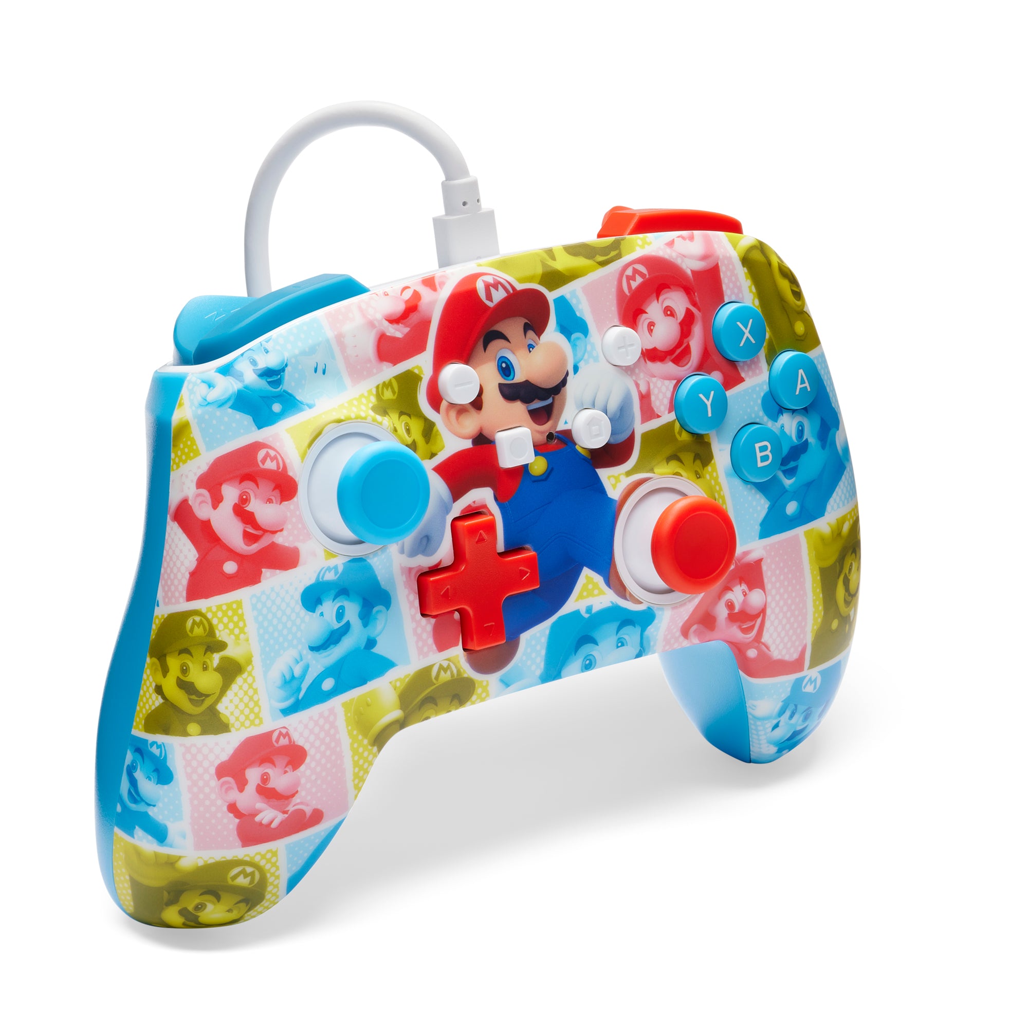 PowerA Enhanced Wired Controller Nintendo Switch Mario Hero Reel vista en perspectiva
